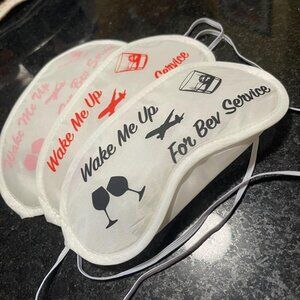 First Class Sleeping Mask (White w/ Blk Font)